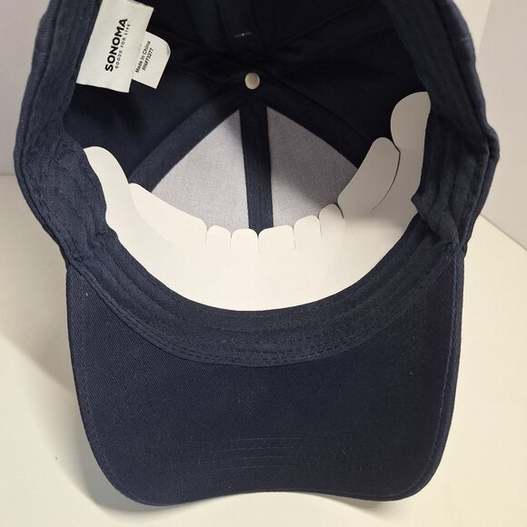 Cool Cat Lady Sonoma Womens Adjustable Baseball Cap Navy Embroidered 100% Cotton - Picture 9 of 9